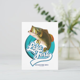 Carte Postale logo de pêche Lake Fork Texas.