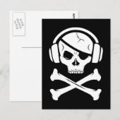 Carte Postale Logo de pirate de musique anti-RIAA piraterie (Devant / Derrière)