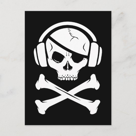 Carte Postale Logo de pirate de musique anti-RIAA piraterie (Devant)