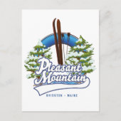 Carte Postale Logo de Pleasant Mountain Ski Bridgton. (Devant)
