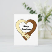 Carte Postale Logo de poignée de main anti-racisme (Debout devant)