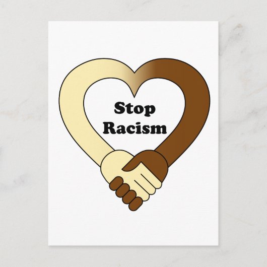 Carte Postale Logo de poignée de main anti-racisme (Devant)