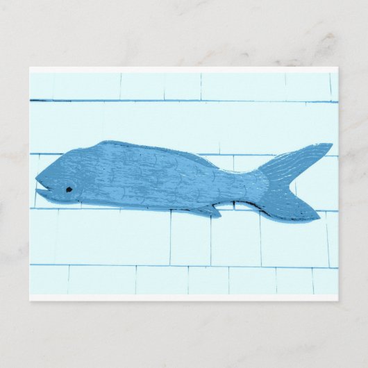 Carte Postale logo de poisson bleu (Devant)