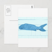 Carte Postale logo de poisson bleu (Devant / Derrière)