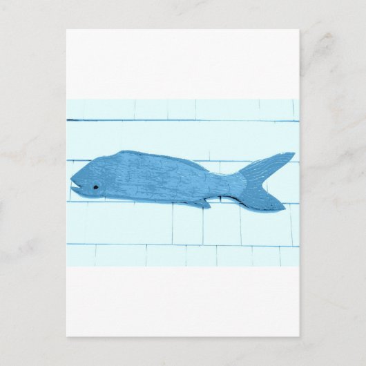 Carte Postale logo de poisson bleu (Devant)