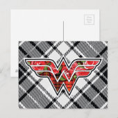 Carte Postale Logo de Red Roses et Plaid Wonder Woman (Devant / Derrière)