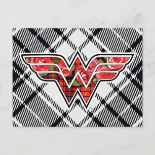 Carte Postale Logo de Red Roses et Plaid Wonder Woman