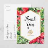 Carte Postale Logo de remerciement de Noël pour entreprise (Devant / Derrière)