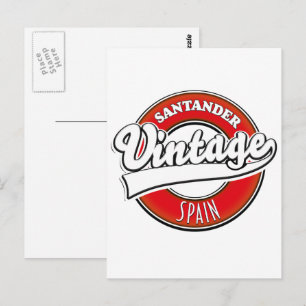Carte Postale logo de Santander Espagne style vintage