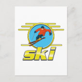 Carte Postale Logo de ski rétro 90 (Devant)