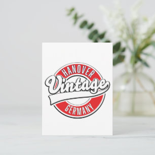 Carte Postale logo de style vintage de Hanovre Allemagne.
