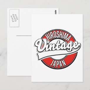 Carte Postale Logo de style vintage Hiroshima Japon