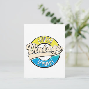 Carte Postale Logo de style vintage Leipzig.