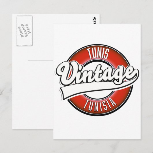 Carte Postale Logo de style vintage Tunis Tunisie (Devant / Derrière)