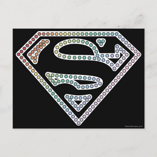 Carte Postale Logo de Supergirl Rainbow Outline (Devant)