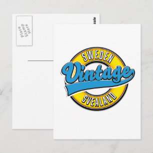 Carte Postale Logo de Svealand en Suède de style vintage