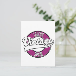 Carte Postale logo de Tolède Espagne style rétro