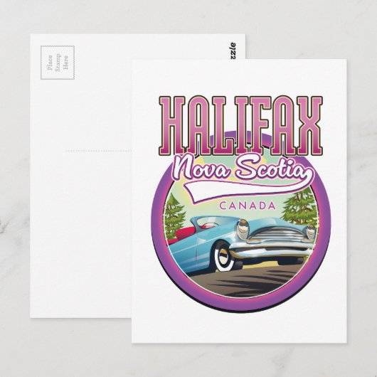 Carte Postale Logo de voyage de Halifax Nouvelle-Écosse (Devant / Derrière)