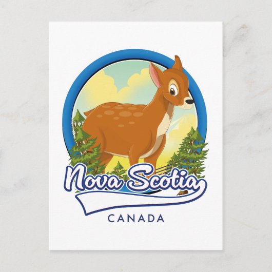 Carte Postale Logo de voyage de la Nouvelle-Écosse Canada (Devant)