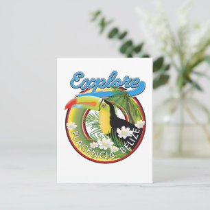 Carte Postale Logo de voyage de Placencia Belize à explorer