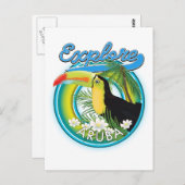 Carte Postale Logo de voyage Explore Aruba (Devant / Derrière)