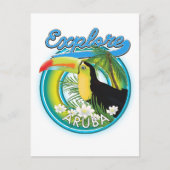 Carte Postale Logo de voyage Explore Aruba (Devant)
