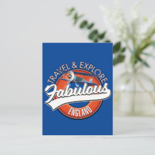 Carte Postale Logo de voyage explorez l'Angleterre fabuleuse