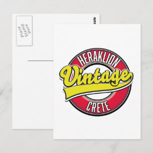 Carte Postale logo de voyage Heraklion Crète