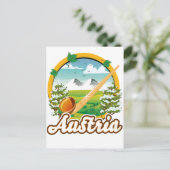 Carte Postale Logo de voyage rétro Autriche (Debout devant)