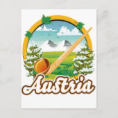 Carte Postale Logo de voyage rétro Autriche (Devant)