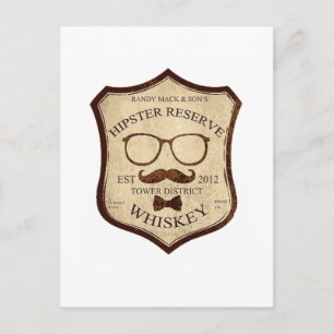 Carte Postale logo de whiskey hipster