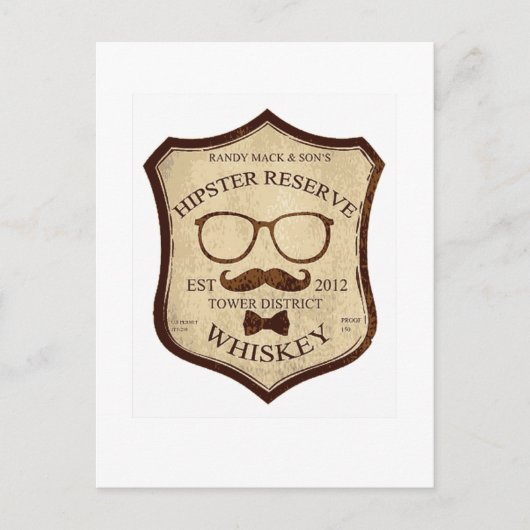 Carte Postale logo de whiskey hipster (Devant)