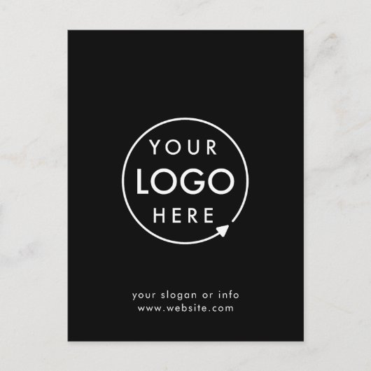 Carte Postale Logo d'entreprise | Entreprise Professionnel Noir (Devant)