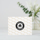 Carte Postale Logo d'entreprise personnalisé et message de remer (Debout devant)