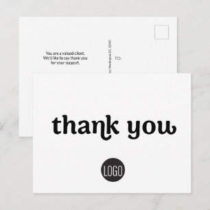 Carte Postale Logo d'entreprise personnalisé simple et intempore