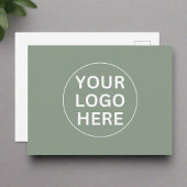 Carte Postale Logo d'entreprise professionnel vert sauge propre 