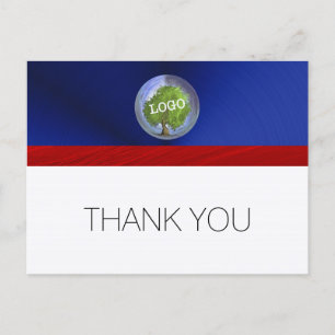 Carte Postale Logo d'entreprise Rouge Blanc Bleu Merci