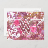 Carte Postale Logo des fleurs de la Camellia rose Wonder (Devant / Derrière)