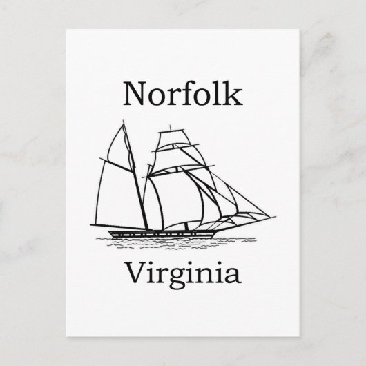 Carte Postale Logo des grands navires Norfolk Virginia (Devant)