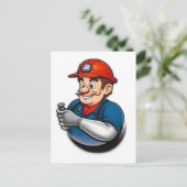 Carte Postale logo des services de plomberie (Debout devant)