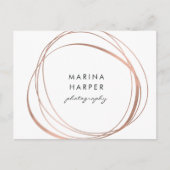 Carte Postale Logo d'or Faux Rose moderne 5 photos (Devant)