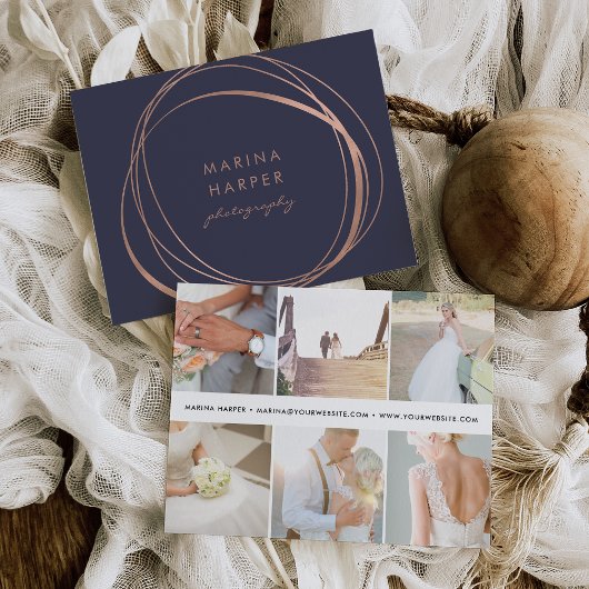 Carte Postale Logo d'or moderne Faux Rose