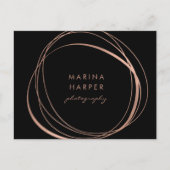 Carte Postale Logo d'or moderne Faux Rose (Devant)
