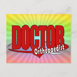 CARTE POSTALE LOGO D'ORTHOPÉDISTE GRAND MÉDECIN ROUGE