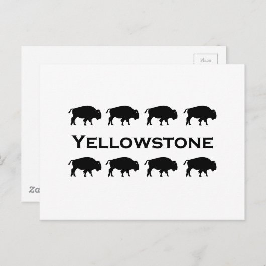 Carte Postale Logo du bison de Yellowstone (Devant / Derrière)