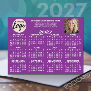 Carte Postale logo du calendrier 2027, photo, contact commercial