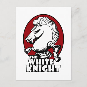 Carte Postale Logo du chevalier blanc rouge