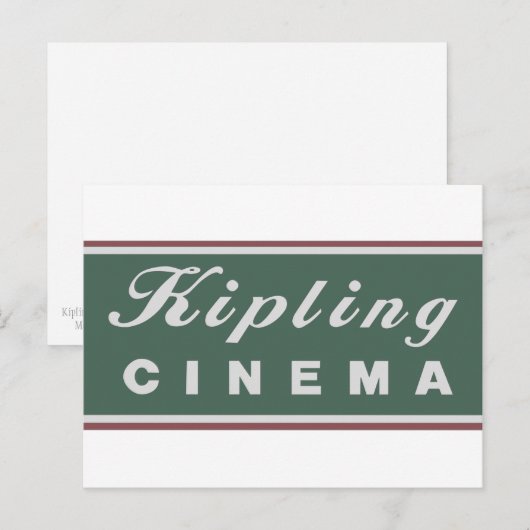 Carte postale Logo du cinéma Kipling (Devant / Derrière)