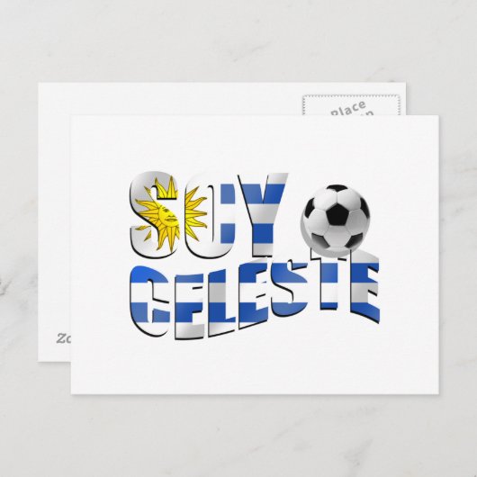 Carte Postale Logo du drapeau de l'Uruguay de Soy Celeste (Devant / Derrière)