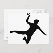 Carte Postale logo du joueur de handball noir (Devant / Derrière)